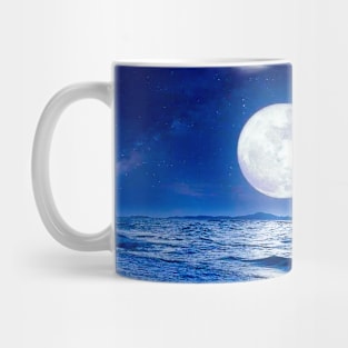 Moon At Night Winter Beach Sunset Ocean Beach Sunset Mug